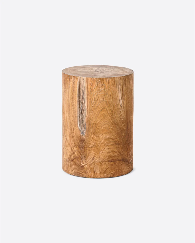 SOLID cylindrical teak wood stool x high - 124151