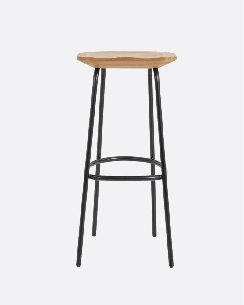 SEMUT high stool in recycled wood and iron - 124172