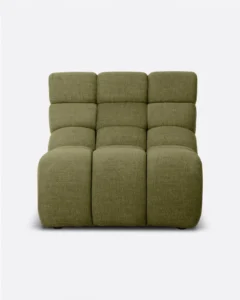 CHOPIN 1-seater modular sofa in recycled olefin in moss colour - 125045