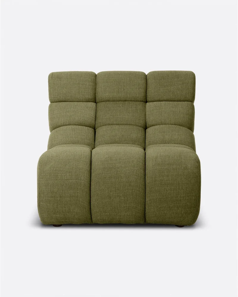 CHOPIN 1-seater modular sofa in recycled olefin in moss colour - 125045
