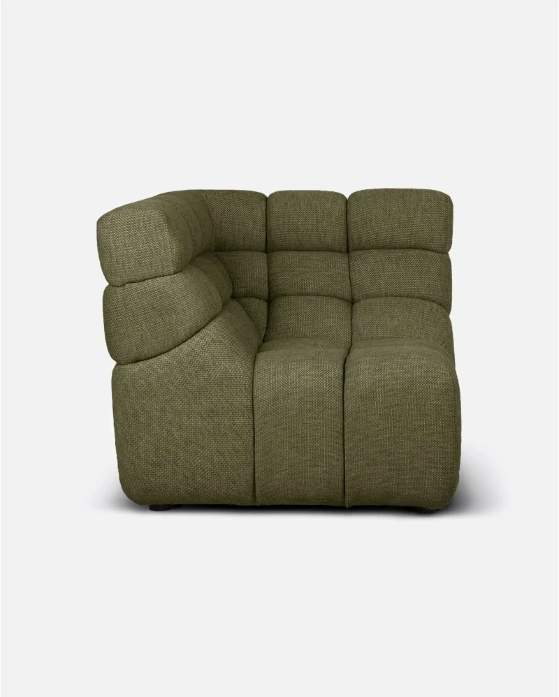 CHOPIN modular sofa cornerin recycled olefin in moss colour - 125049