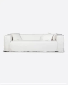 STROZZI 3/4-seater sofa with linen cover in white colour - 125053