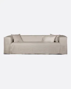 STROZZI 3/4-seater sofa with linen cover in natural colour - 125063