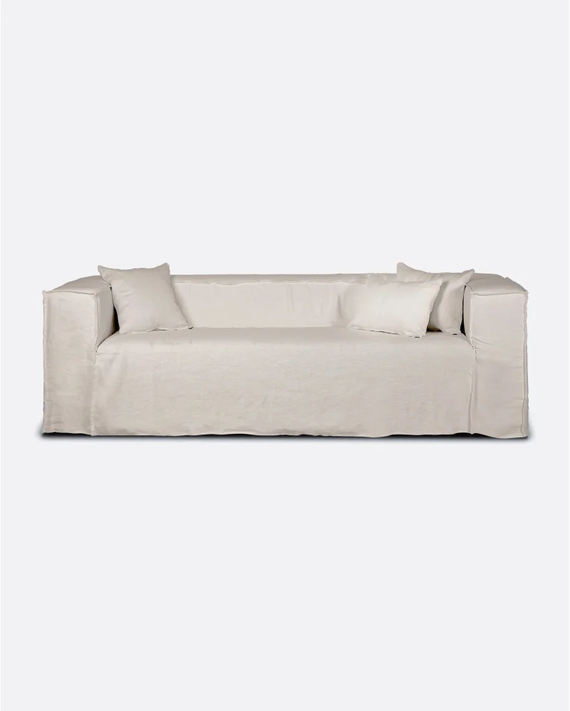 STROZZI 2/3-seater sofa with linen cover in cross colour - 125102