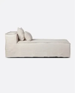STROZZI chaise longue with linen cover in cross colour - 125104