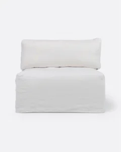 BEETHOVEN sofa central unit with cover in linen in white colour - 125152