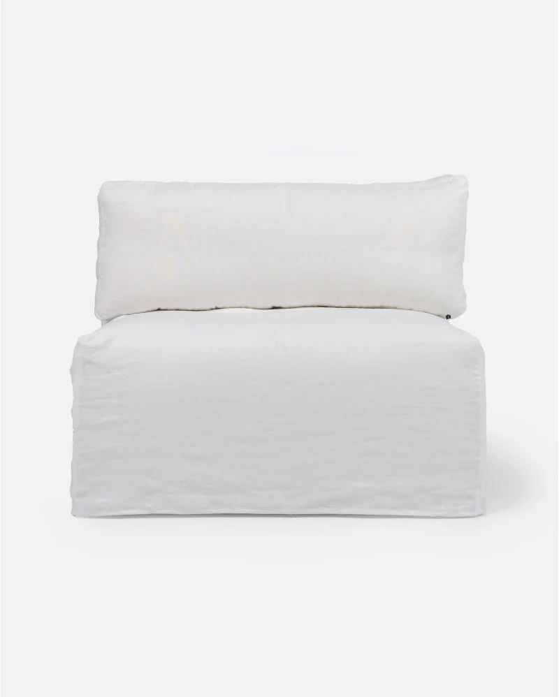 BEETHOVEN sofa central unit with cover in linen in white colour - 125152