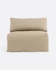 BEETHOVEN sofa central module with cover in linen in natural colour - 125162