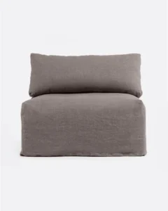 BEETHOVEN sofa central module with cover in linen in taupe colour - 125172