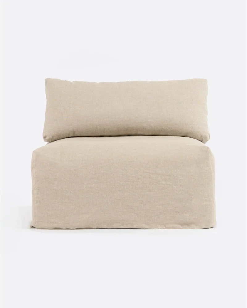 BEETHOVEN sofa central module with cover in linen in cross colour - 125182