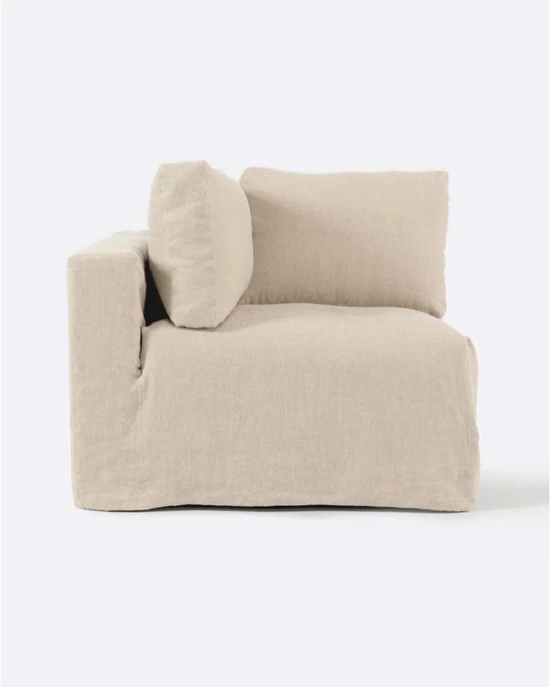 BEETHOVEN sofa end unit with cover in linen in cross colour - 125183
