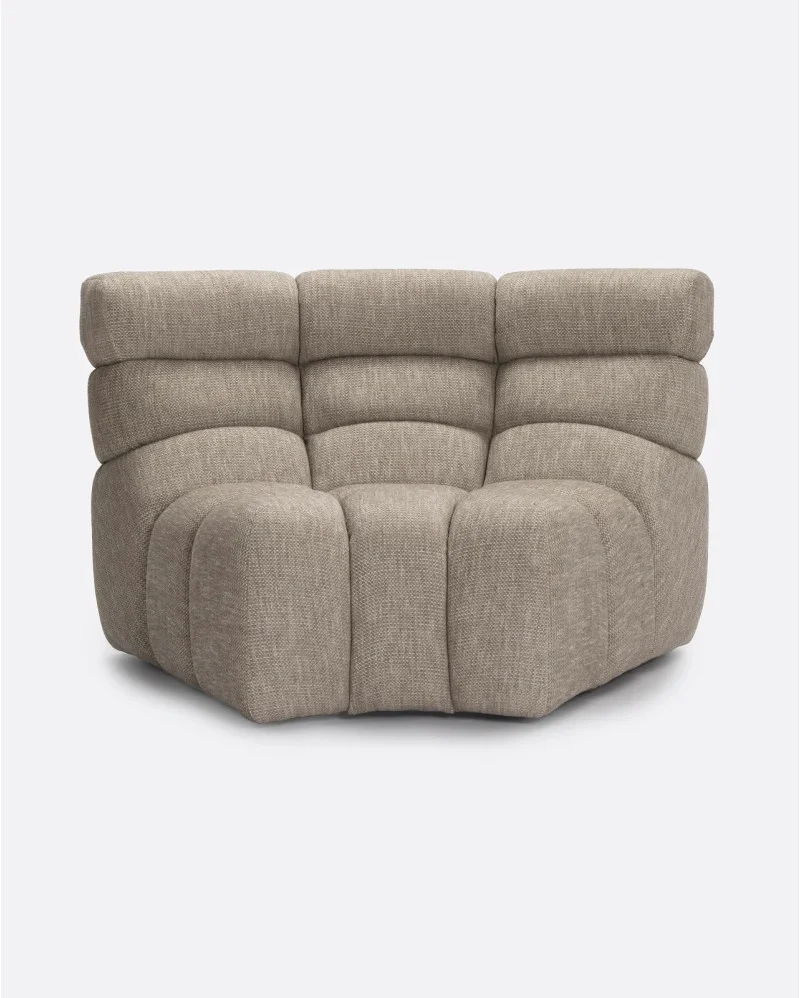 CHOPIN modular round corner sofa in recycled olefin in natural colour - 125236