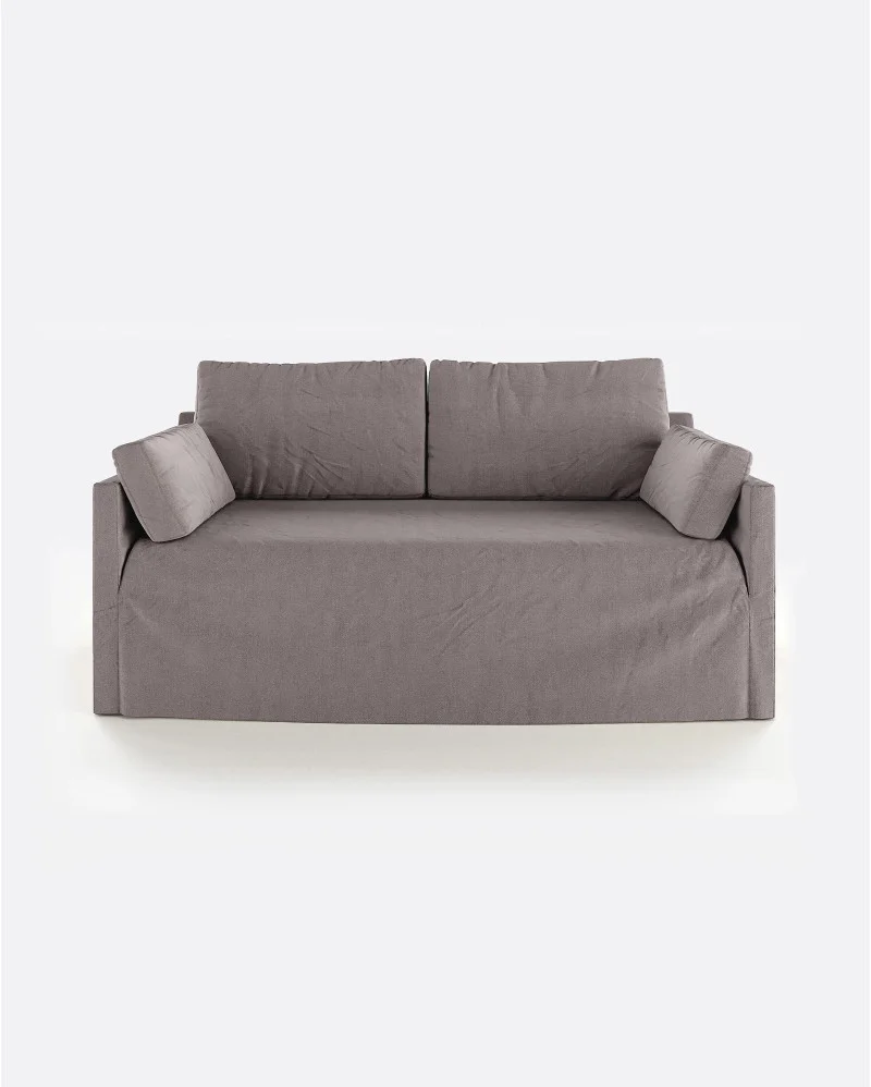 BEETHOVEN LINEAL 2-seater sofa in linen taupe - 125295