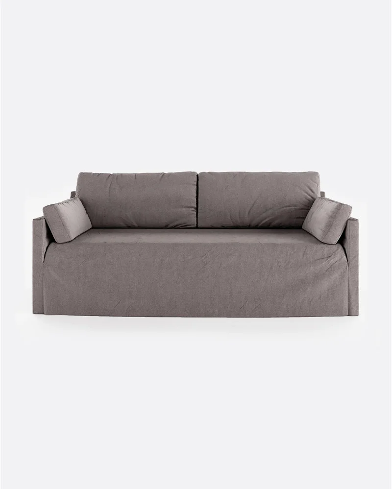 BEETHOVEN LINEAL 3-seater sofa in linen taupe - 125308