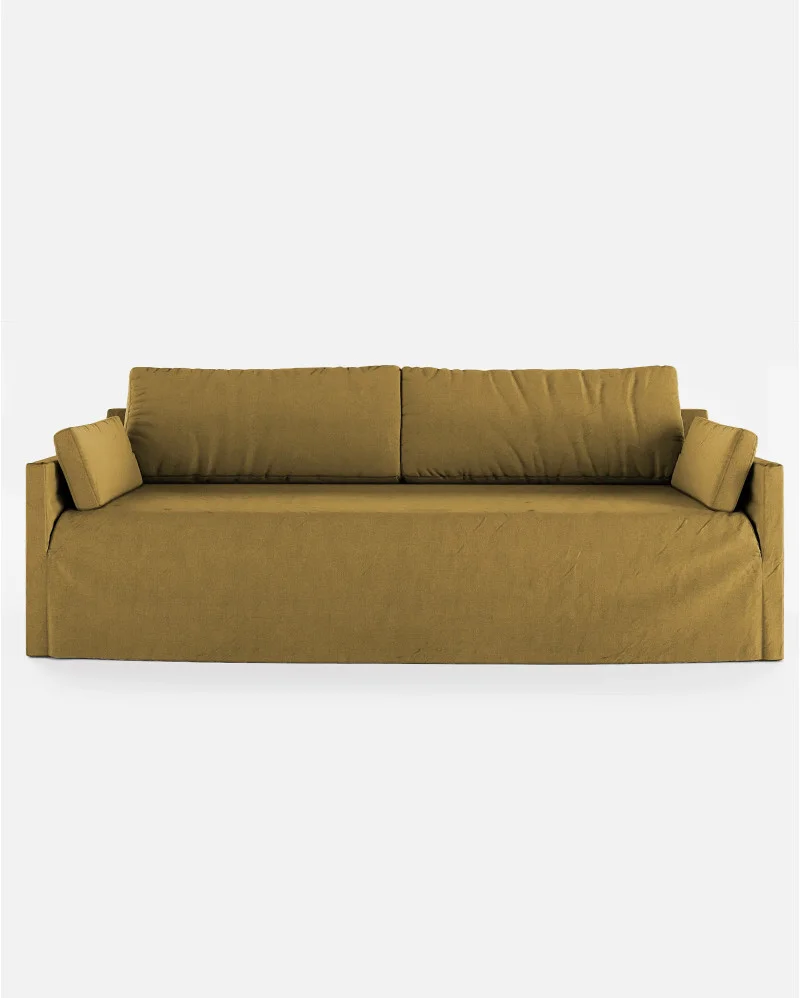 BEETHOVEN LINEAL 4-seater sofa in linen mustard - 125326