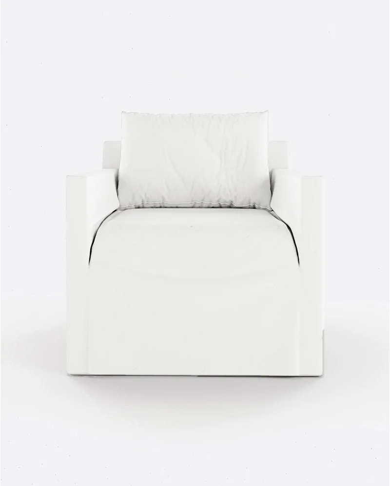 BEETHOVEN LINEAL 1-seater sofa in linen white - 125330