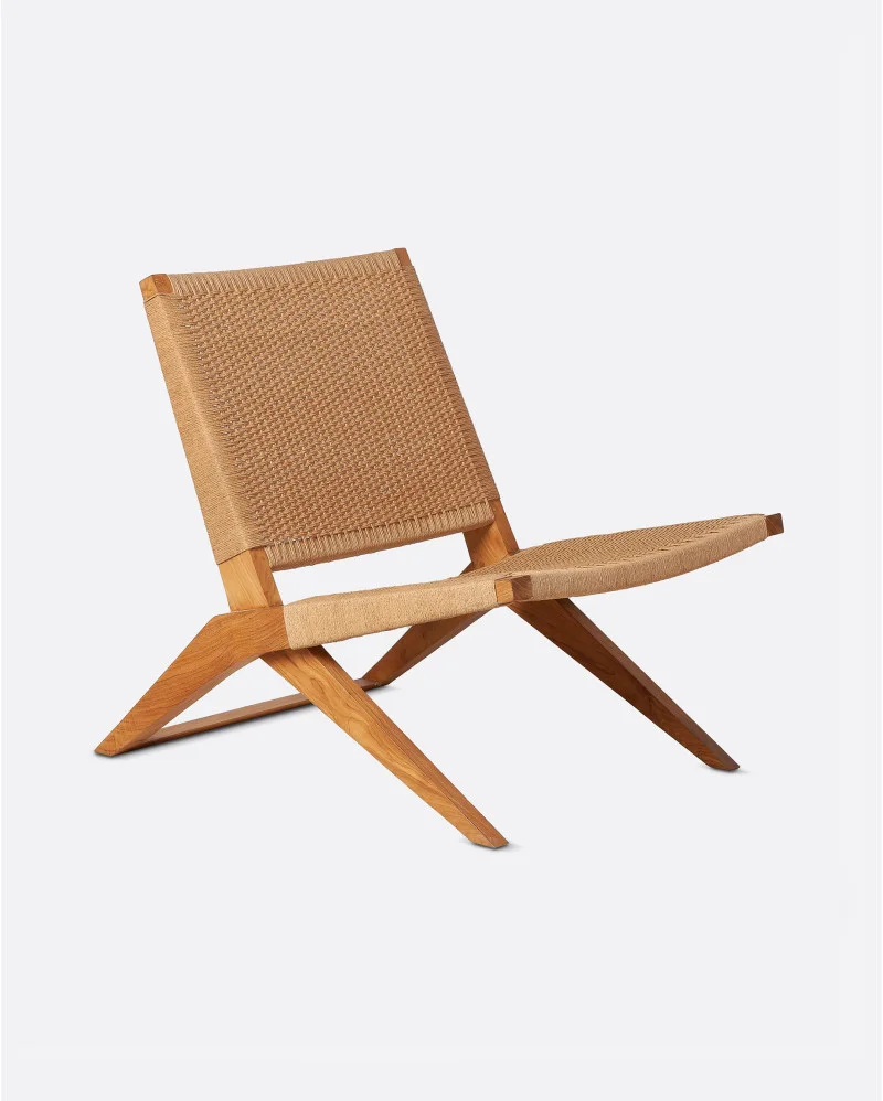 LAWIT lounge chair in teak wood and paper cord in natural colour - 129031