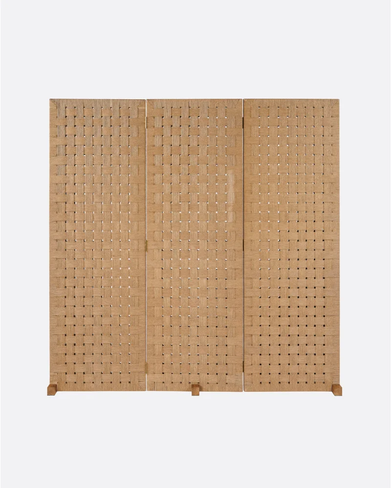 CORA divider in recycled teak wood and paper cord - 136051
