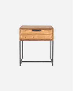 BANJAR bedside table in recycled teak wood and iron - 141011