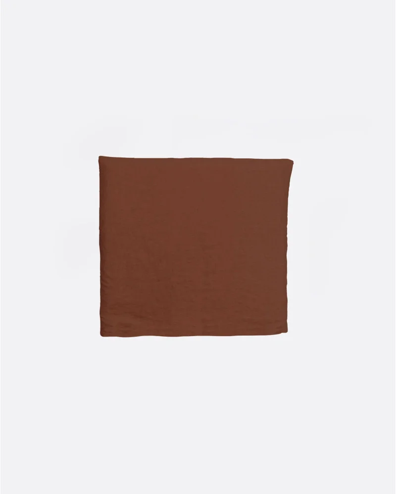 BEETHOVEN linen headboard for bed in terracotta color - 142113