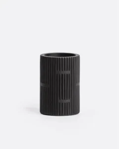 MEJA pencil holder in recycled teak wood height in black colour - 252064
