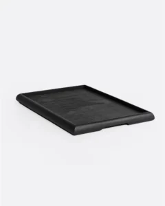 MEJA tray in recycled teak wood in black colour - 252066