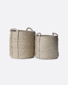ASA basket made of water hyacinth in natural colour. Set of 2 units - 322081