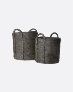 ASA basket made of water hyacinth in black colour. Set of 2 units - 322082