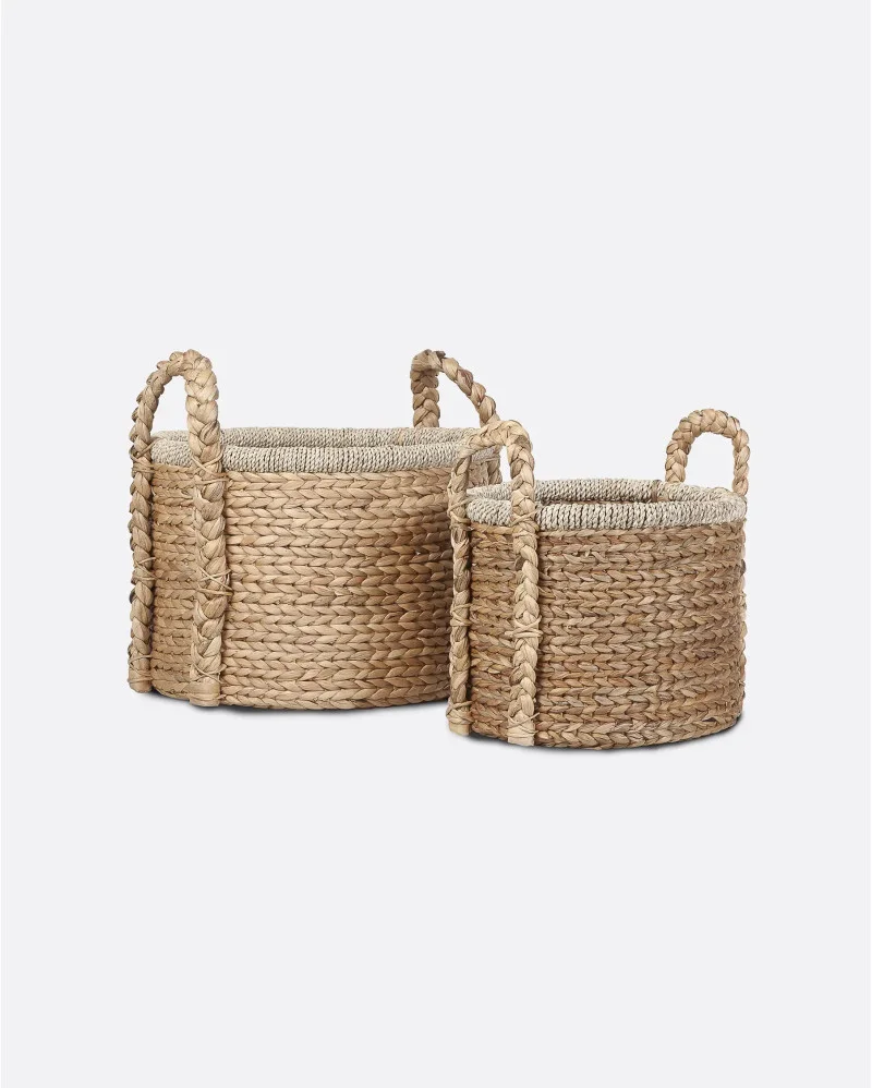 Cesta ASBA de jacinto de agua en color natural. Set de 2 unidades - 322151