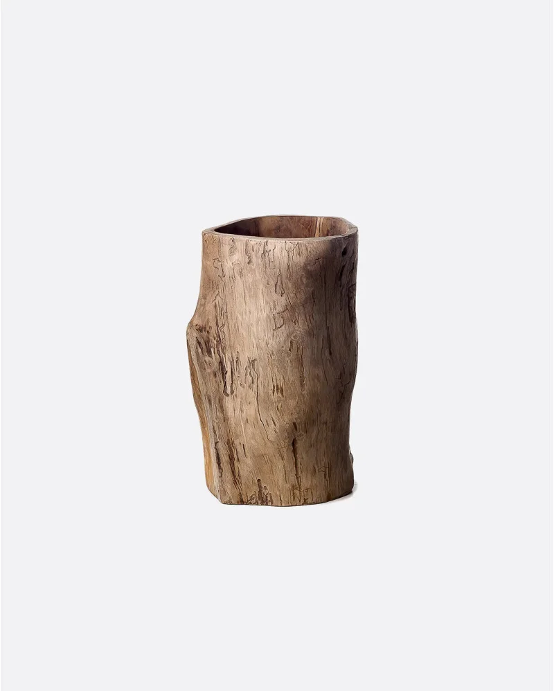 MAZ vase in teak wood x high - 343013