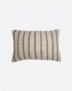 KURUVA cushion cover in linen with black stripes - 372525