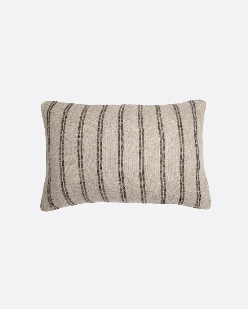KURUVA cushion cover in linen with black stripes - 372525