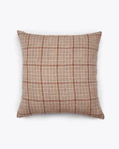 GADELA cushion cover in linen in natural colour with terracota stripes - 372761