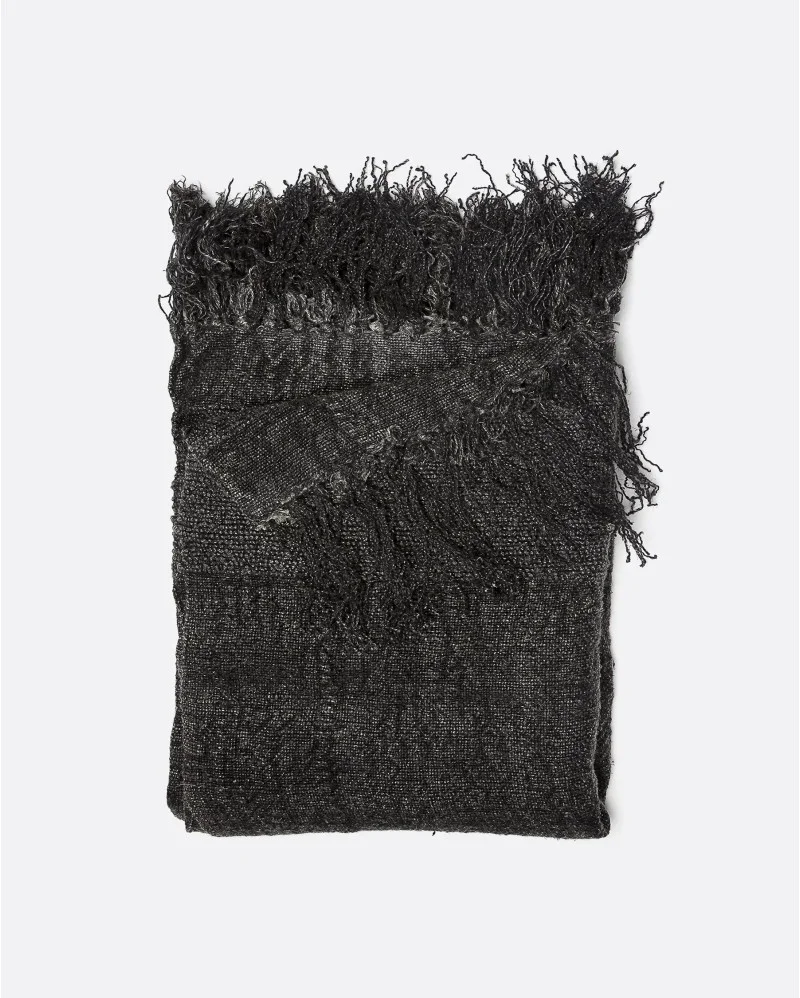 BADA plaid in linen in black colour - 373103