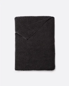 Plaid KARIKAL in organic cotton in black colour - 373327