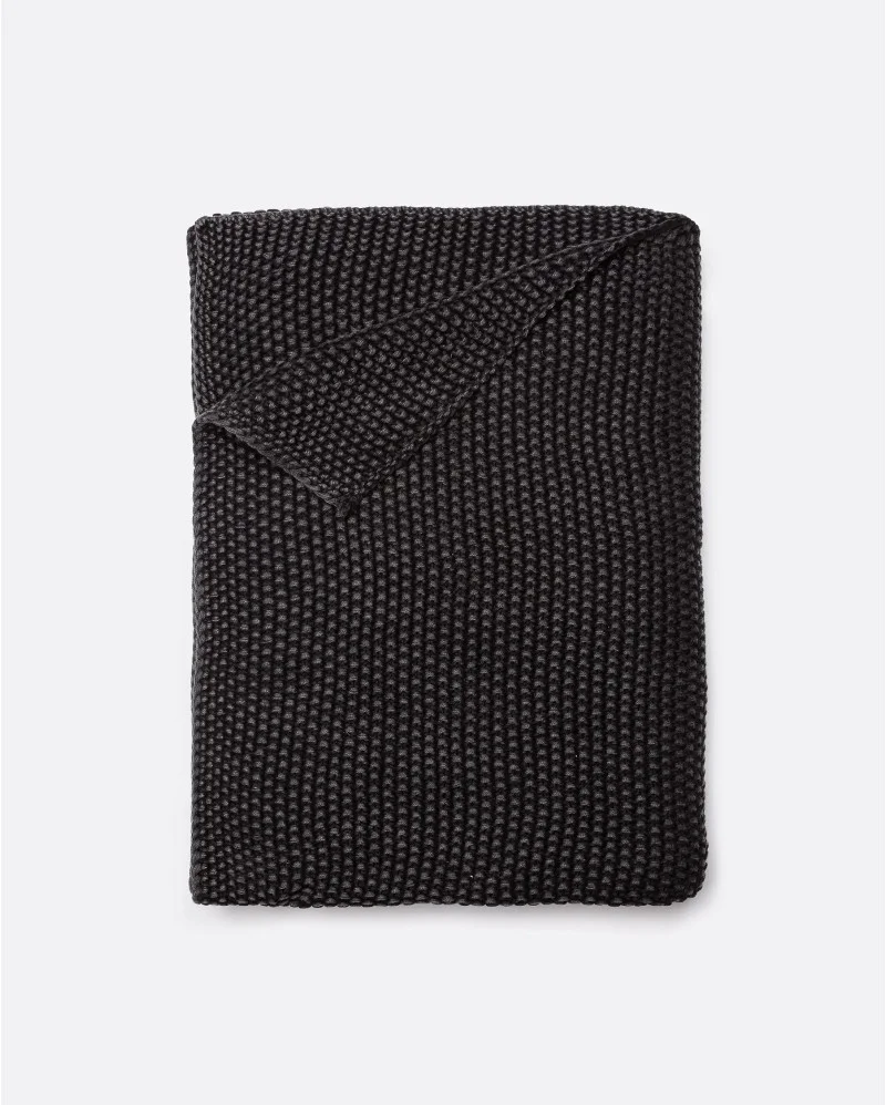 Plaid KARIKAL in organic cotton in black colour - 373327