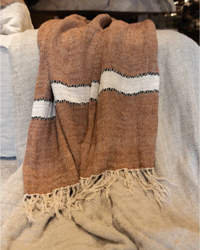 SALAI cotton and linen throw - 373364