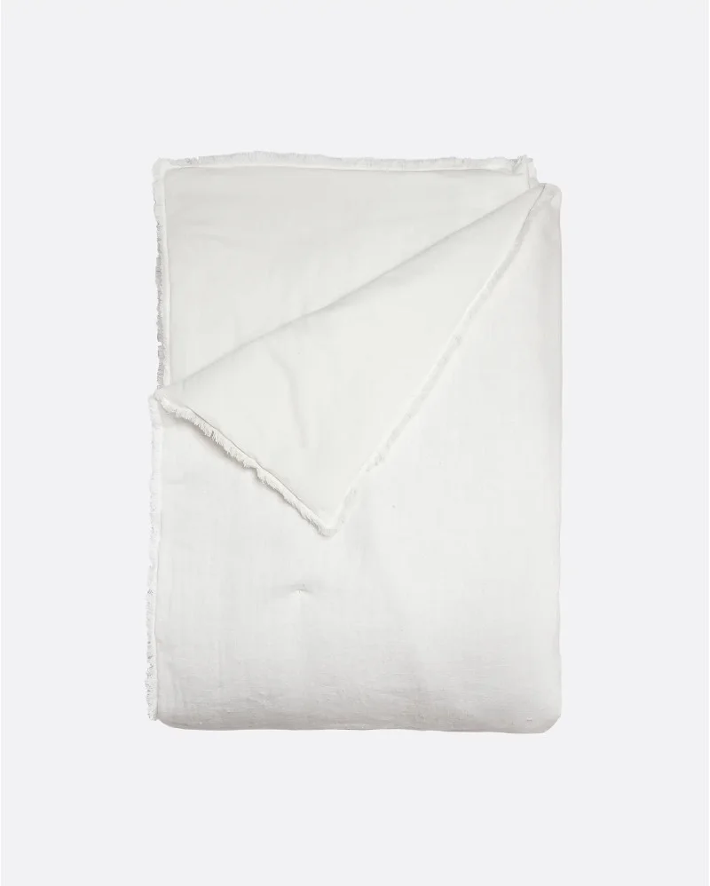 MUNNAR bed runner in linen in white colour - 376206