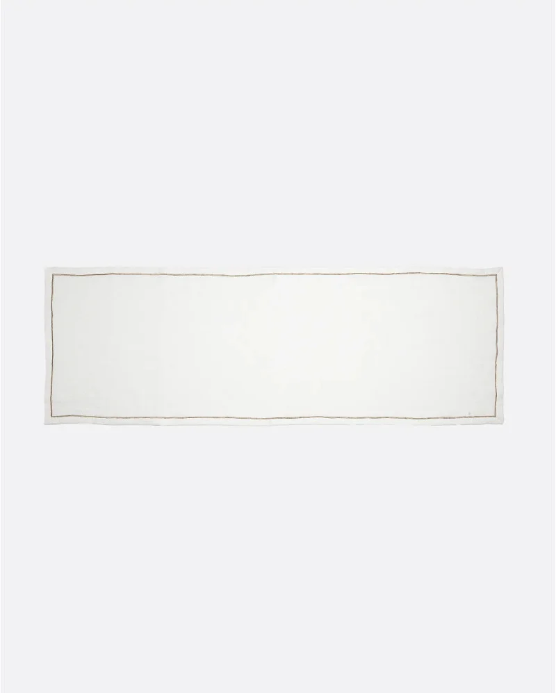 YAMPUR table runner in linen in white colour - 377122
