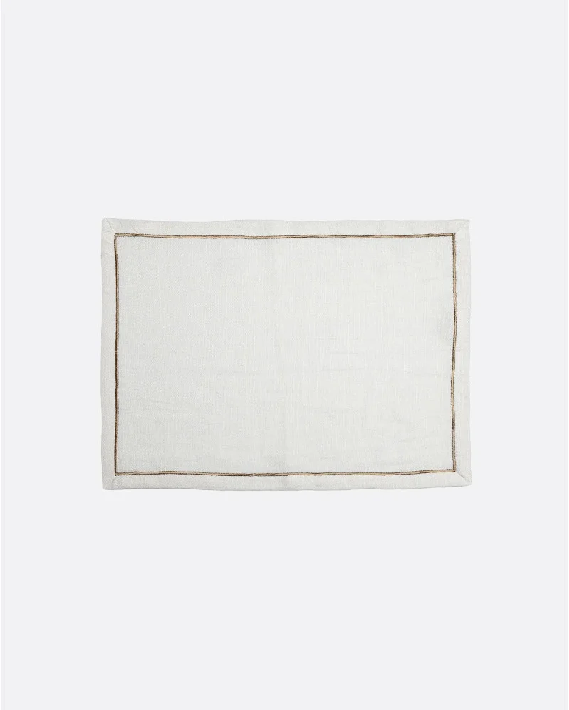 YAMPUR placemat in jute in white colour. Set of 2 units - 377332