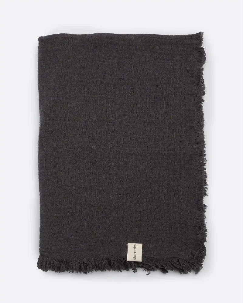 NADU towel in recycled cotton in charcoal grey colour - 378001