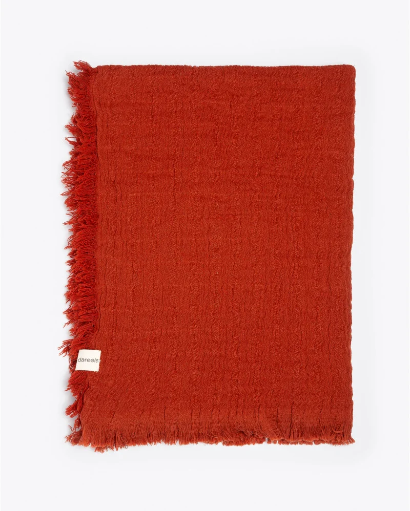 NADU towel in recycled cotton in terracotta colour - 378015
