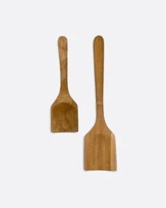 CONCAVE spoon in recycled teak wood . Set of 2 units - 421031
