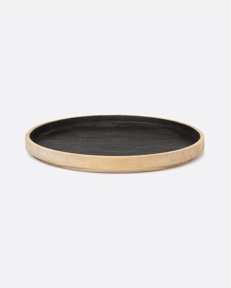 DARK tray in recycled teak wood x high - 452091