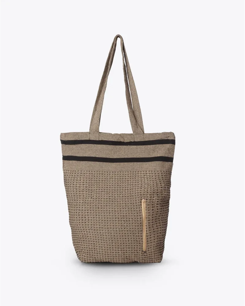 CHENNAI tote bag in recycled cotton in biscuit colour - 811055