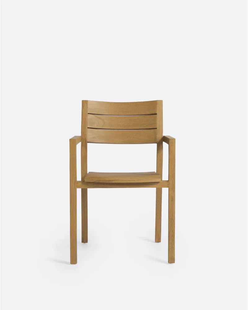 GENESIS outdoor stackable chair in teak wood in natural colour - 913191