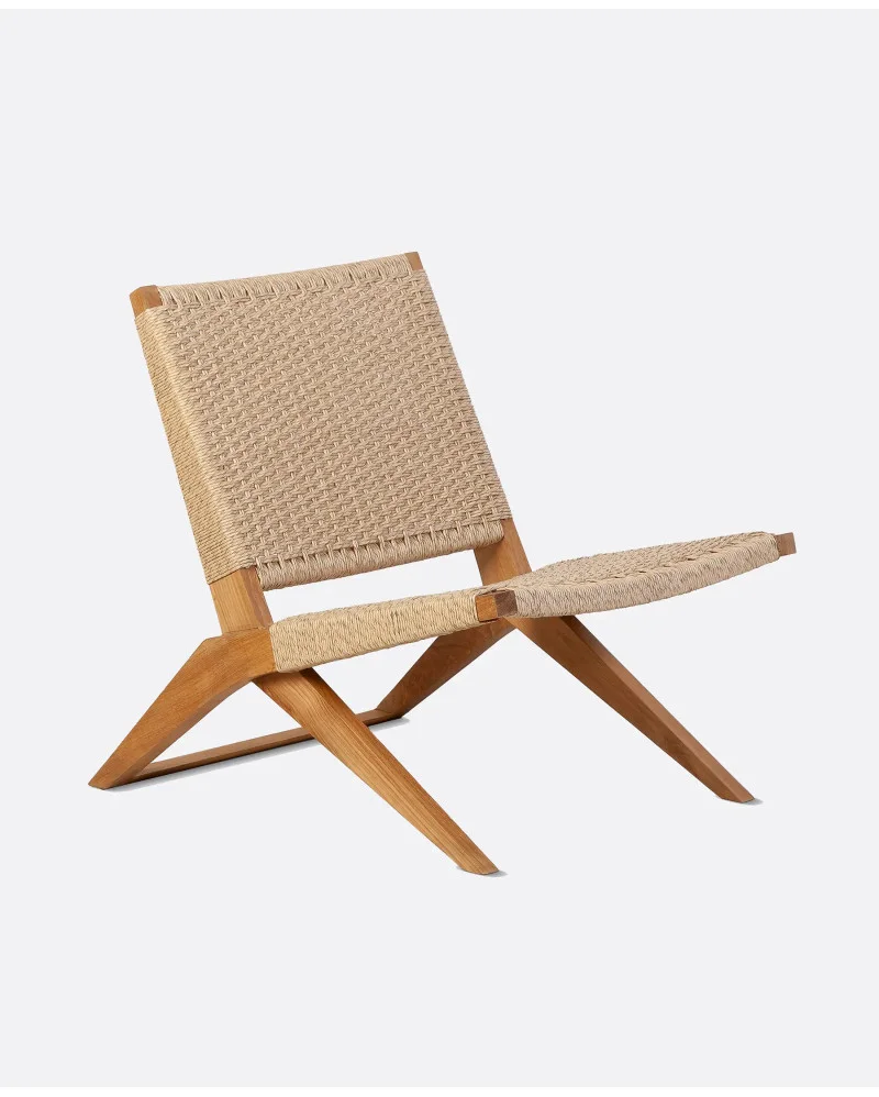 LAWIT outdoor lounge chair in teak wood and synthetic cord - 913301