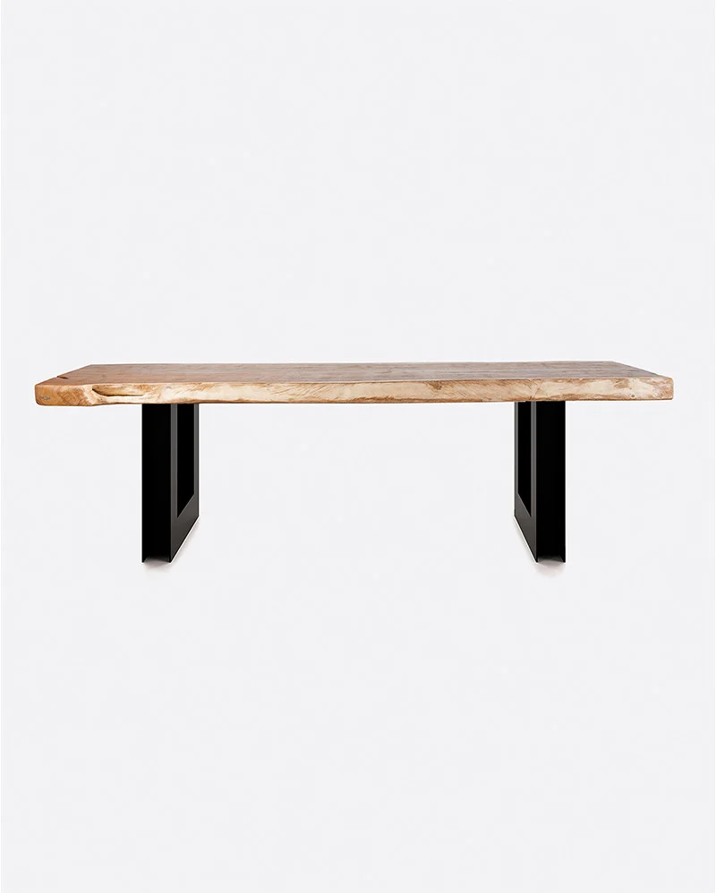 QUEEN Dining table in suar wood and iron 220 x width variable from 70 to - 111086