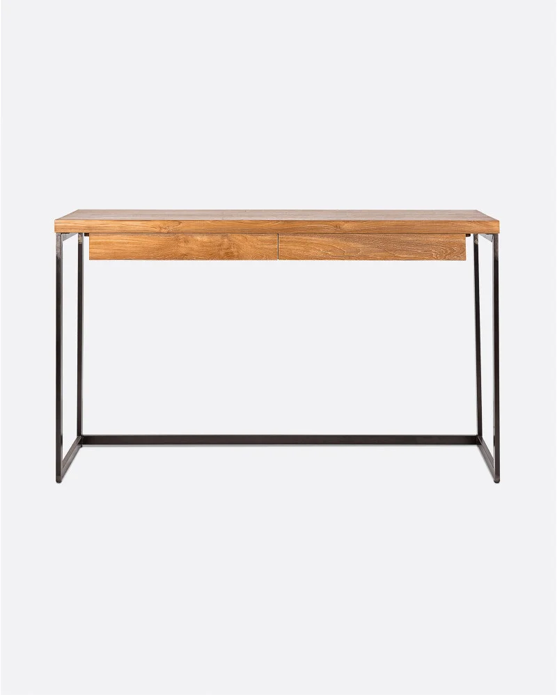THREE desk in recycled teak wood and iron - 114091
