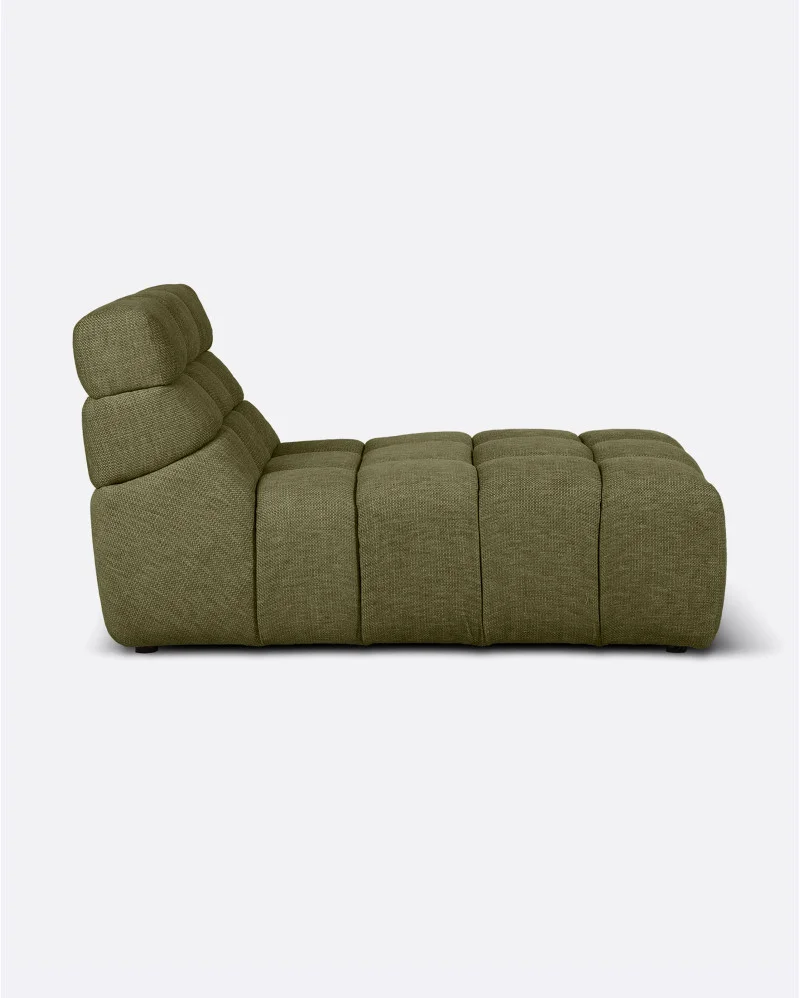 CHOPIN chaise longue in recycled olefin in moss colour - 125048